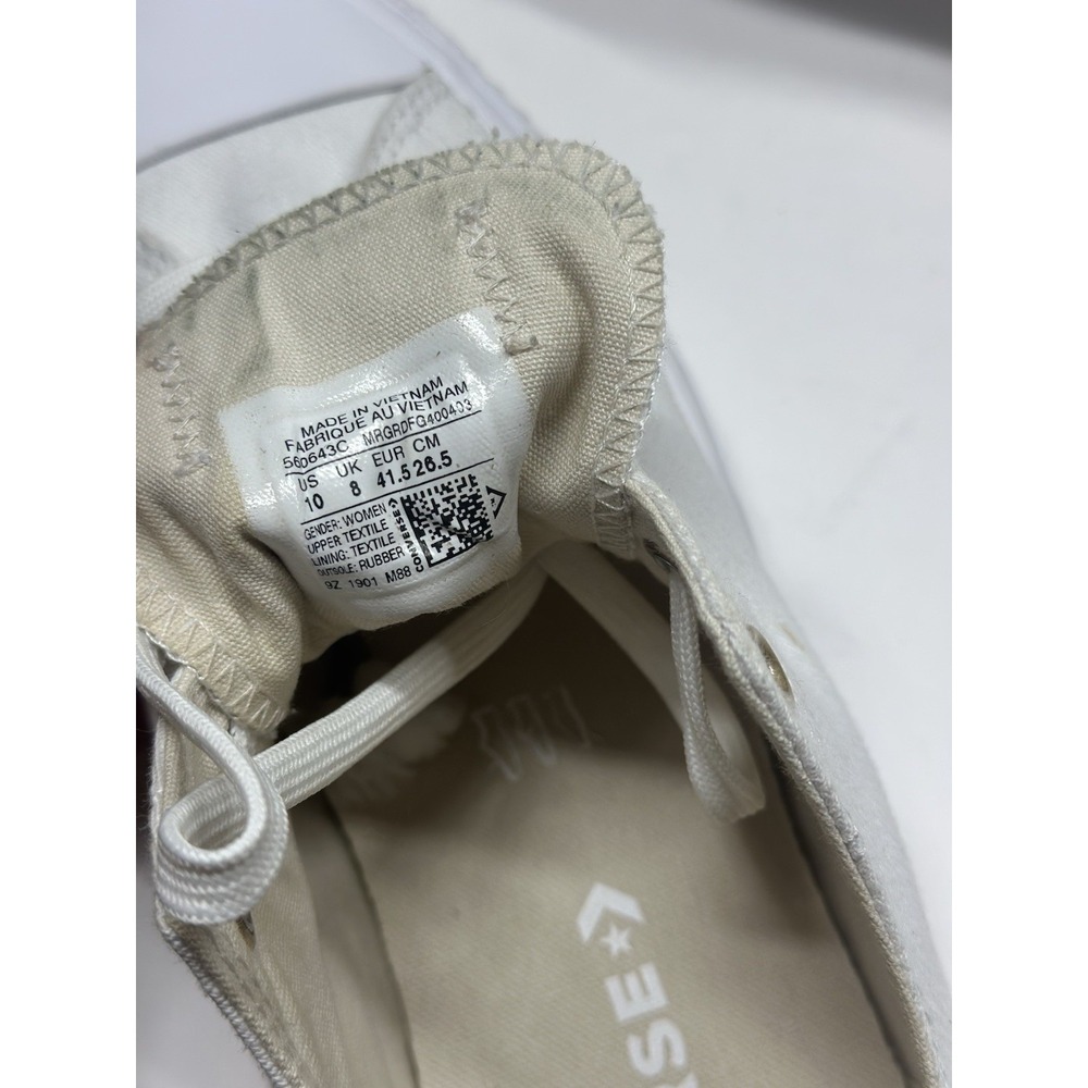 Converse Unisex All Star Egret/White Gold Accents Sneaker Shoe Womens Size 10 - Picture 8 of 10